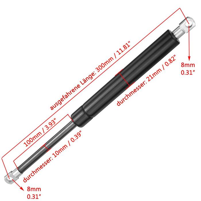 300mm 350N Universal Car Gas Strut Bars Gas Spring Hood Support Rod