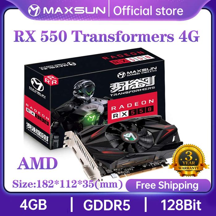 MAXSUN Full New Graphics Card AMD GPU Radeon RX 550 Transformers 4G