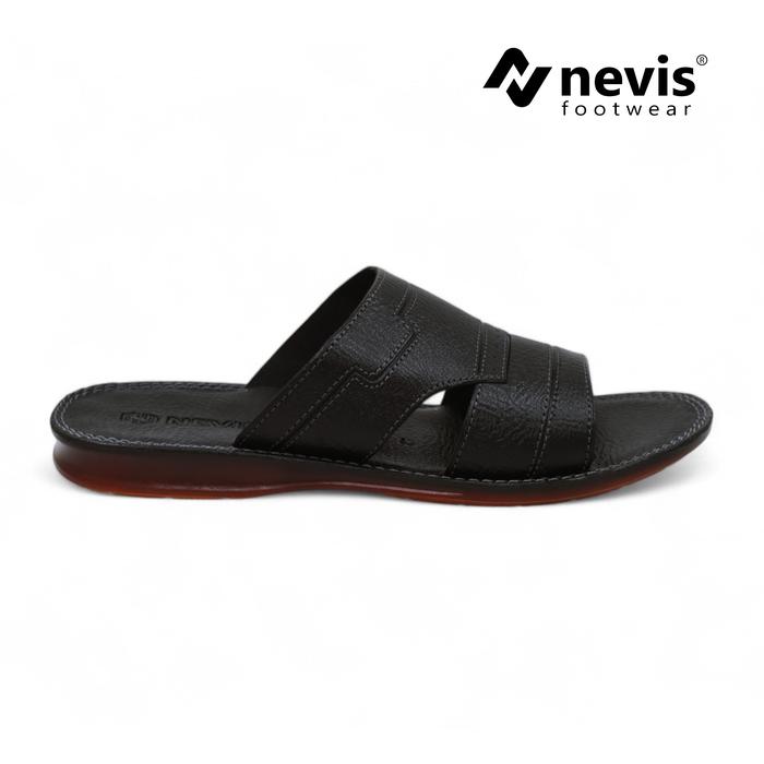 NEVIS Sandal Pria Slop ABBAS Sendal Kulit Casual Santai Cowok Keren Kasual Jepit