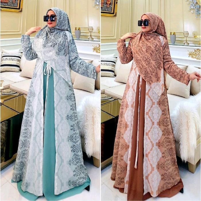 Azqia Set by Arsy Hijab || Set 3in1 Gamis Outer Hijab