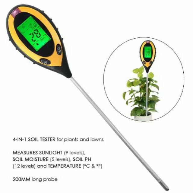 Ph meter tanah digital 4 in 1 ph tester BONUS BATRAI