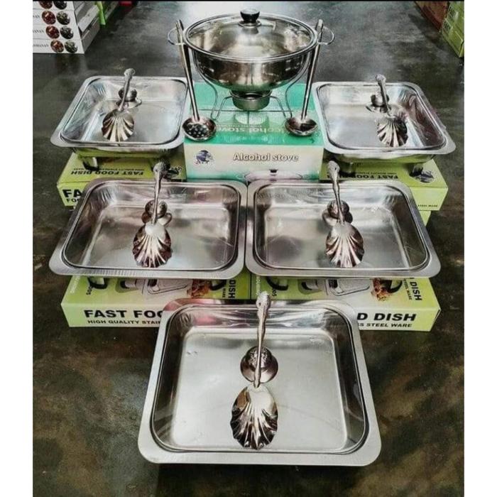 TERMURAH Set Prasmanan Kotak Hockway Bulat Sinda Full Kaca READY STOCK
