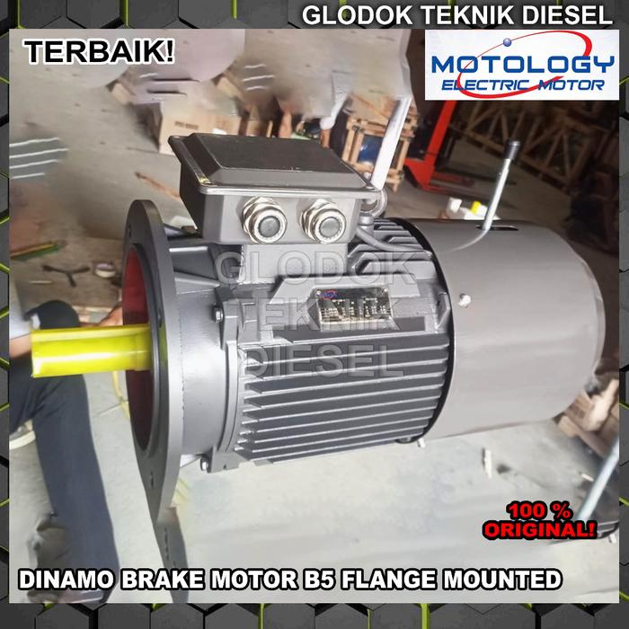 Dinamo Brake Motor B5 FLANGE 3 HP 4 POLE 3 PHASE 2,2 KW Full Tembaga Motology Jerman Original
