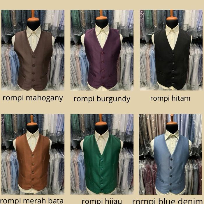 vest/rompi setelan dalaman jas rompi pria semi woll rompi formal