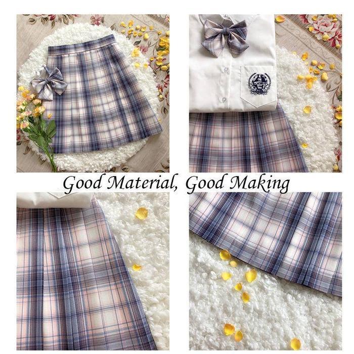 【Wetrose】Ready Stock Fashion Jk Uniform Original Short Skirt Full College Style Student Suit Lattice