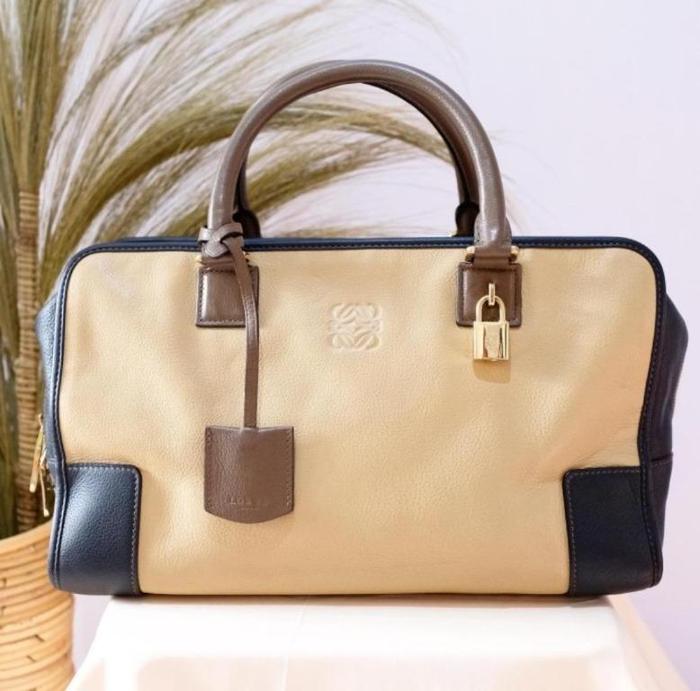 LOEWE AUTHENTIC BAG BEIGE TOTE BAG TOP HANDLE BRANDED BAG ORIGINAL