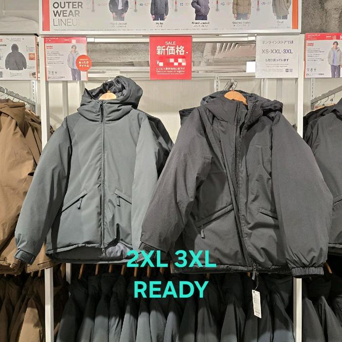 Jaket Winter Padded Pria GU Seamless Parka Handcarry Original Jepang Hand Carry JAPAN Padding Hangat
