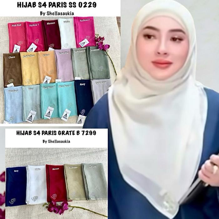 SHELLASAUKIA HIJAB SEGI EMPAT PARIS ORI BY SHELLASAUKIA