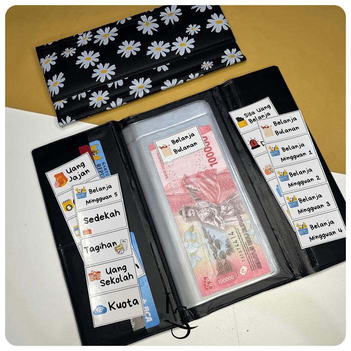 Dompet Disiplin Keuangan Wanita - Wallet Organizer Bulanan Budgeting - Kartu