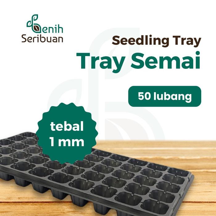 Benih Seribuan - Paket Tray Semai 5 Pc Pot Tray Tebal 1 Mm Lubang 50 Media Tanam Semai Benih Terlari