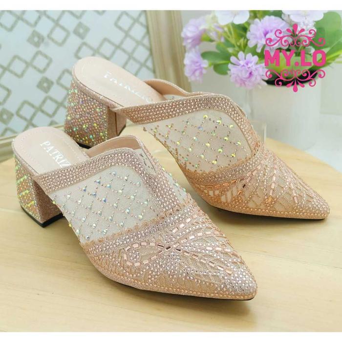 SANDAL PESTA WANITA SELOP KEBAYA PENGANTIN SENDAL WEDGES HAK TAHU SEPATU WISUDA SESERAHAN LAMARAN WE