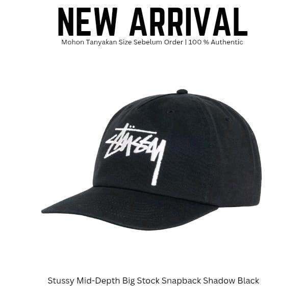 Stussy Mid-Depth Big Stock Topi Snapback Original 100%