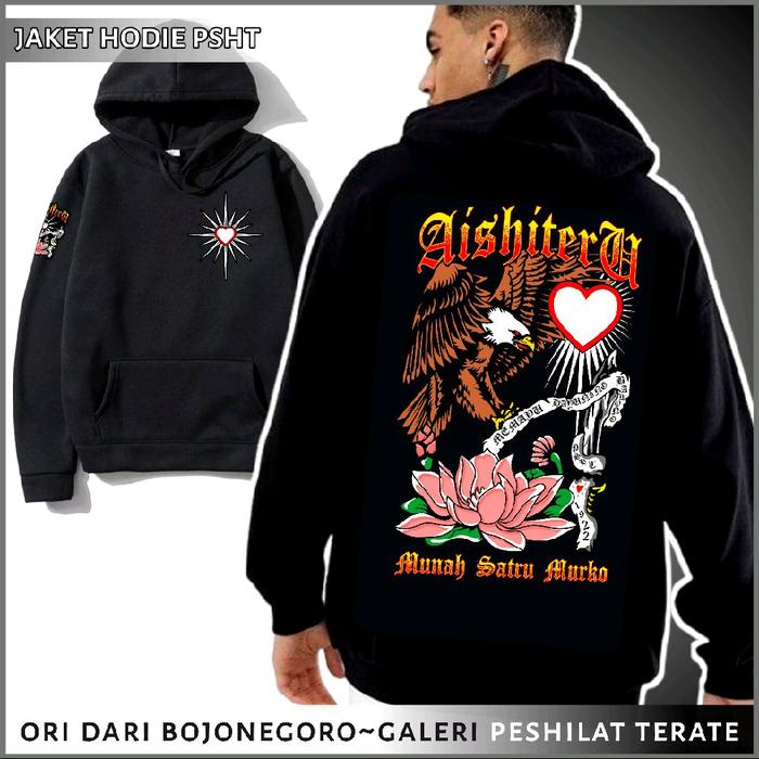 JAKET HODIE PSHT AISHITERU VIRAL Hoodie Pria Keren Simple Distro Hitam Lokal Sablon Fleece Katun Teb