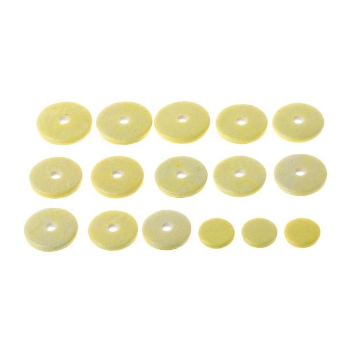 Terlaris, 16  Pcs Flute Leather Pad Music Woodwind Pads Repair Yellow
