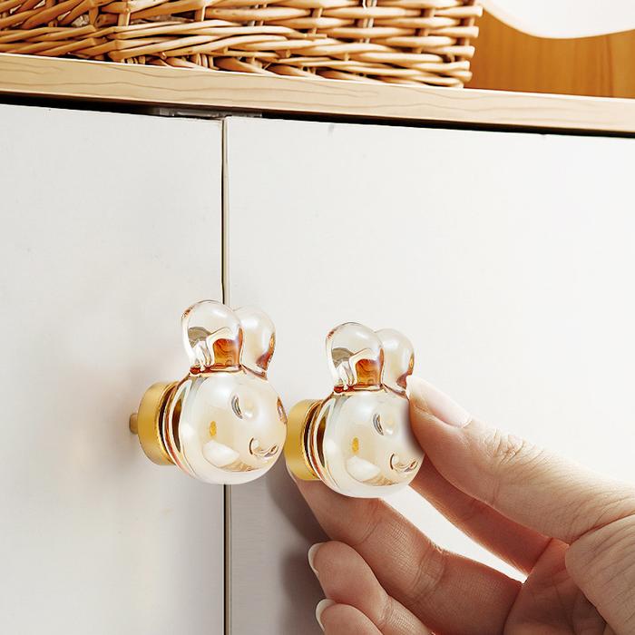 Transparent Champagne Crystal Handle Wardrobe Cabinet Drawer Shoe Cabinet Knob Furniture Handle High