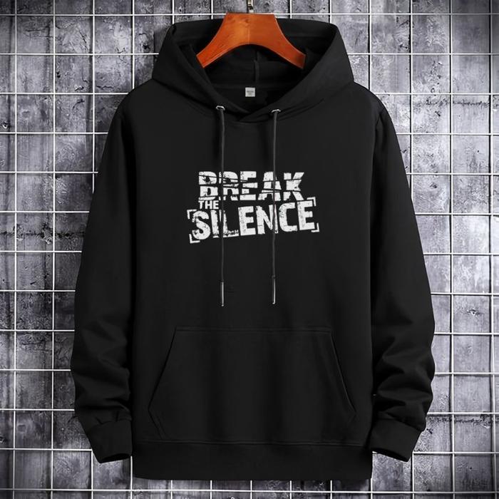 Bisa COD Hoodie Pria Break the Silence Sweater Hoodie Pria