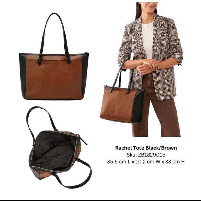 Fossil Rachel Tote Black Brown