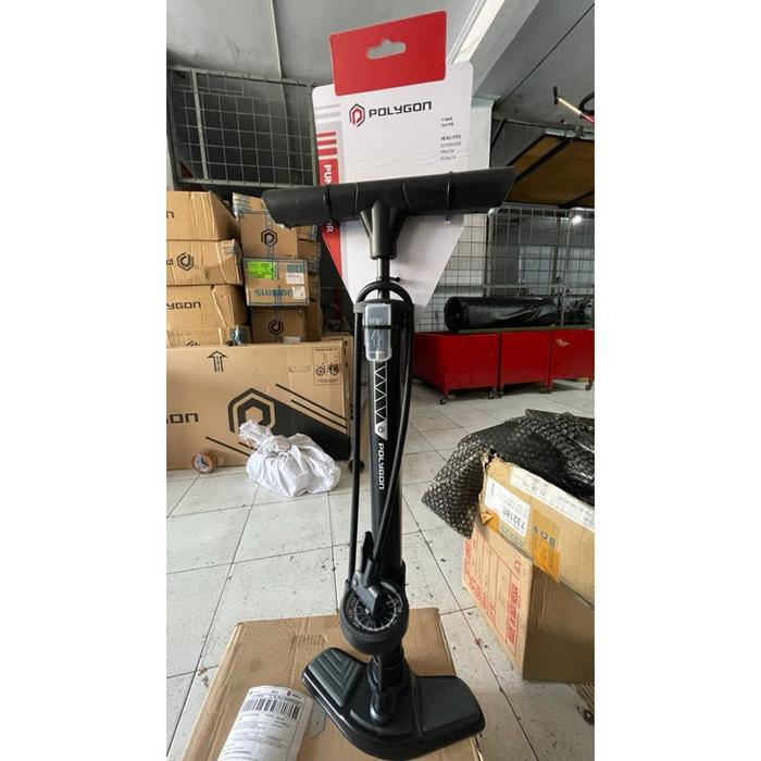 POMPA LANTAI SEPEDA / FLOOR PUMP POLYGON STEEL STX DUAL HEAD 160 psi pompa angin /ban sepeda/ pompa