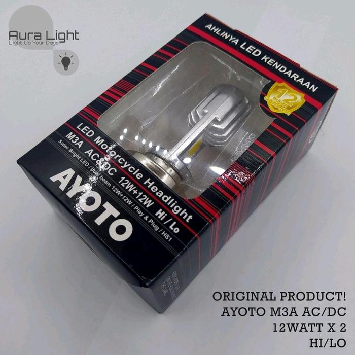 Lampu motor depan headlamp LED H4 AYOTO AC DC M3A VI ION Motorcycle - -, -