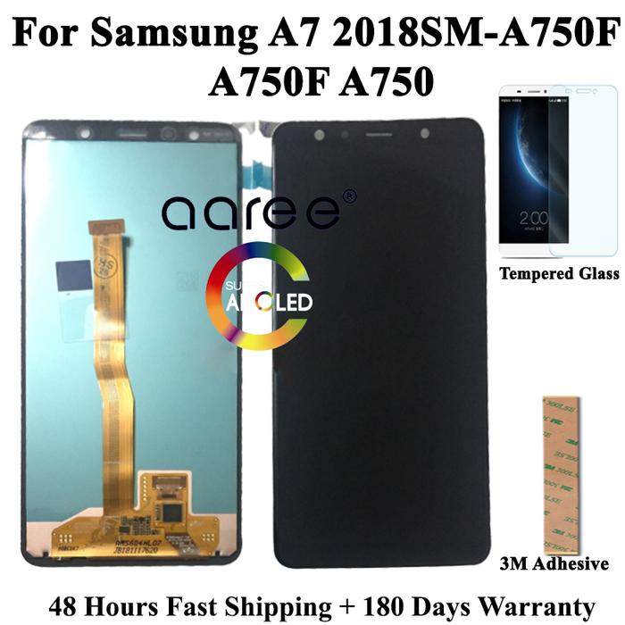 Super AMOMLED Original LCD For Samsung A7 2018 A750 LCD A750 lcd For