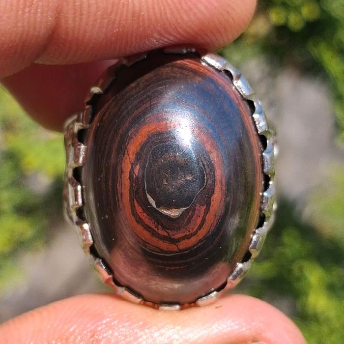 batu akik badar besi puser bumi (nempel magnet)