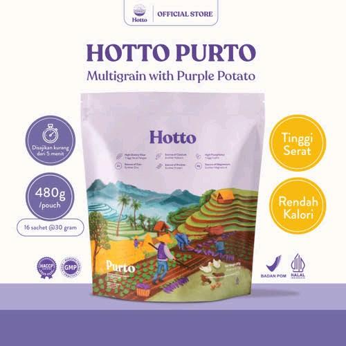 Hotto Purto Multigrain With Purple potato 1 pouch isi 16 sachet minuman kesehatan