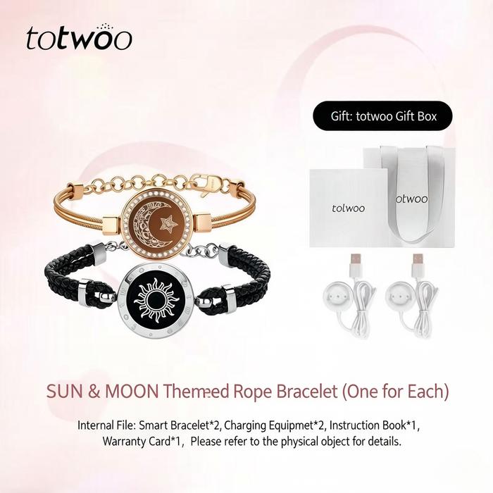 TOTWOO Gelang Sentuh Jarak Jauh dengan Lampu & Getar untuk Pasangan yang Menjalin Hubungan Jarak Jau