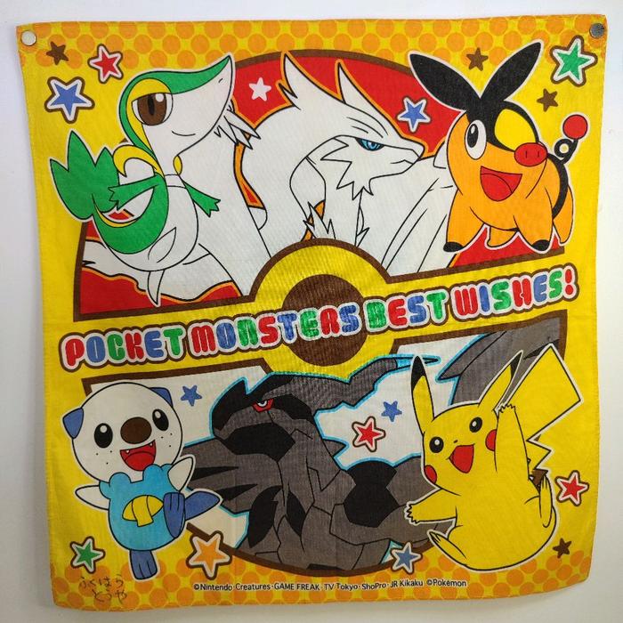 snivy zekrom reshiram tepig oshawott sapu tangan pL 40x40cm vintage handkerchief original