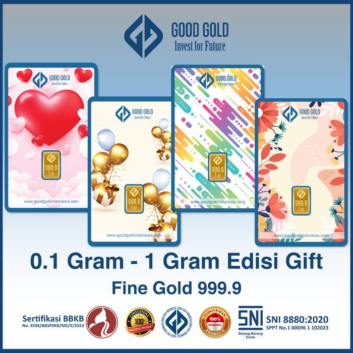 Logam Mulia Good Gold 0.25 Gram edisi Gift/ Emas Batangan 0.25gr