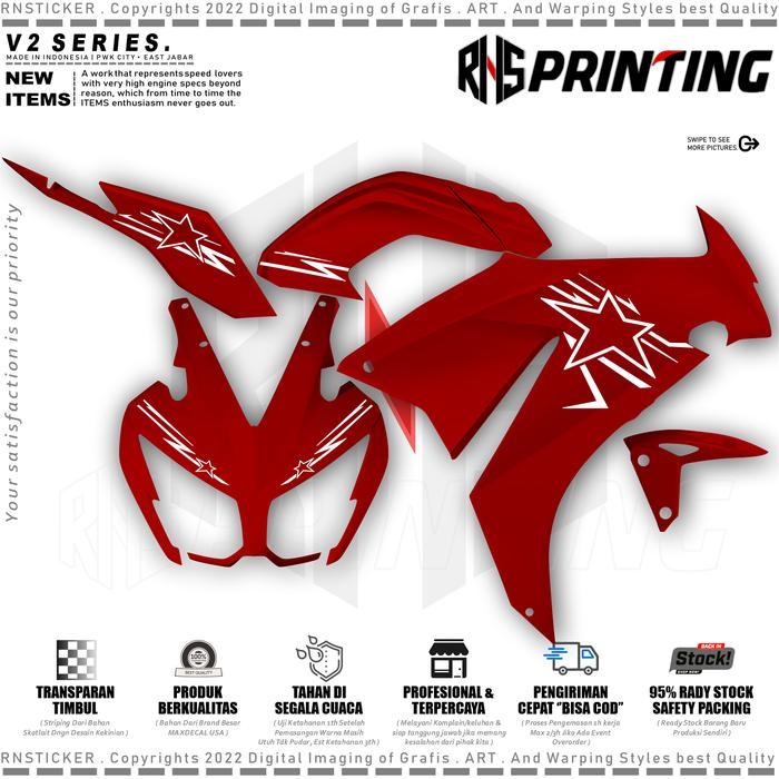 V2 Cutting Sticker Striping Variasi Cbr k45 Striping Bintang Cbr Old 2014-2016 Repsol Simple Style M