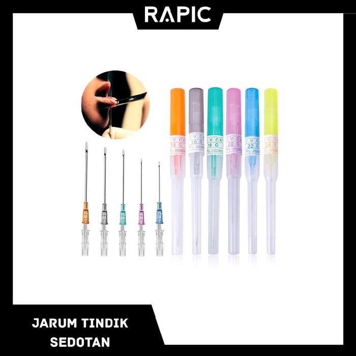 Jarum Sedotan Untuk tindik telinga, hidung, bibir, lidah, alis, pusar, dan lain sebagainya