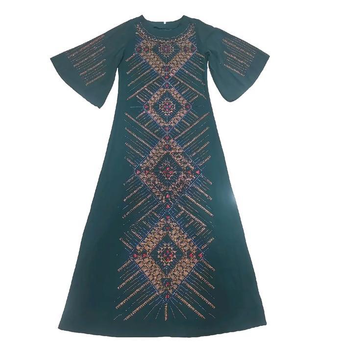 Longdress Tunik Gamis full manik2 motif wajik mewah baju pantai dress lamaran