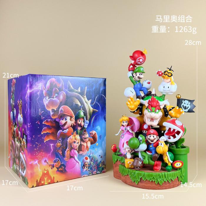 Super Mario Bros Family Portraits Figure Super Mario Bros 27Cm Anime Figures Mario Action Figure Plu