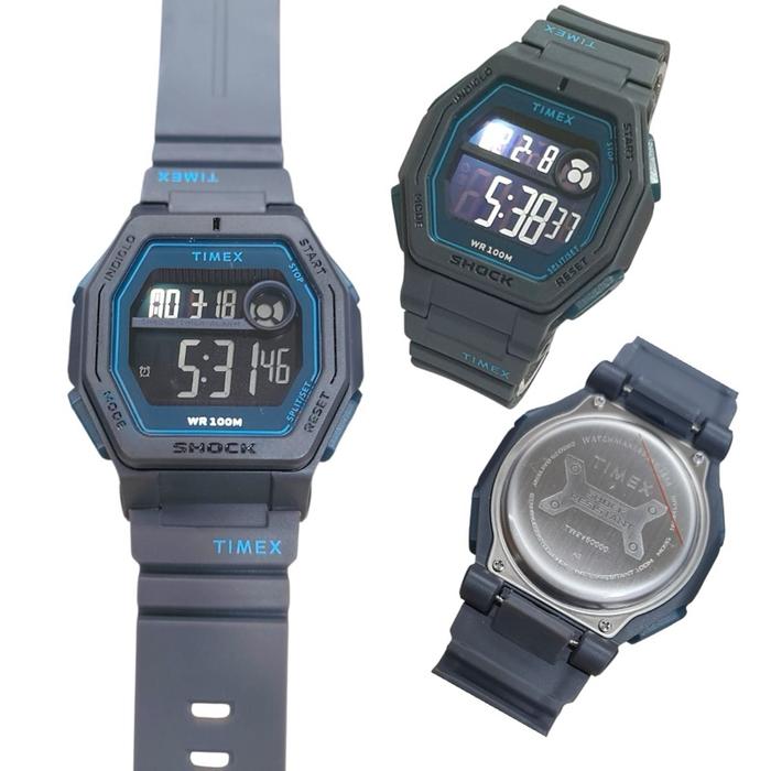 Timex Jam Tangan Pria  Wanita Digital Shockproof WR 100M Tahan Air dengan Tali Karet Nyaman dan Tamp