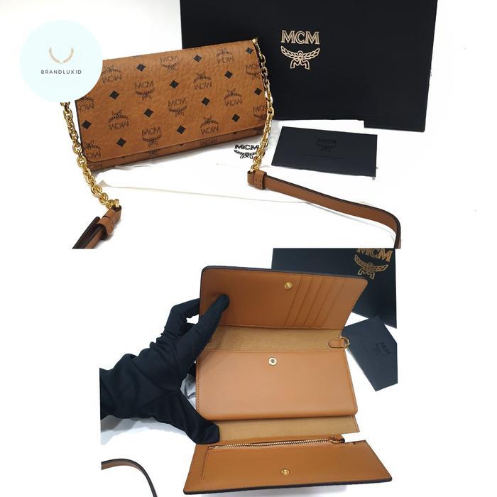 MCM WOC WALLET ON CHAIN SLING BAG COGNAC BROWN