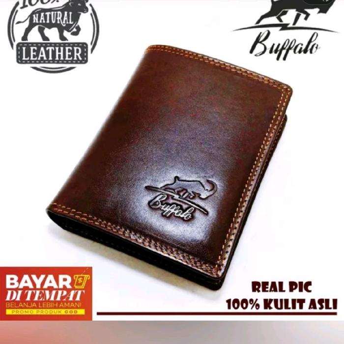 Buffalo Dompet Pria Kulit Asli 100% Model Elegan dengan Logo Buffalo