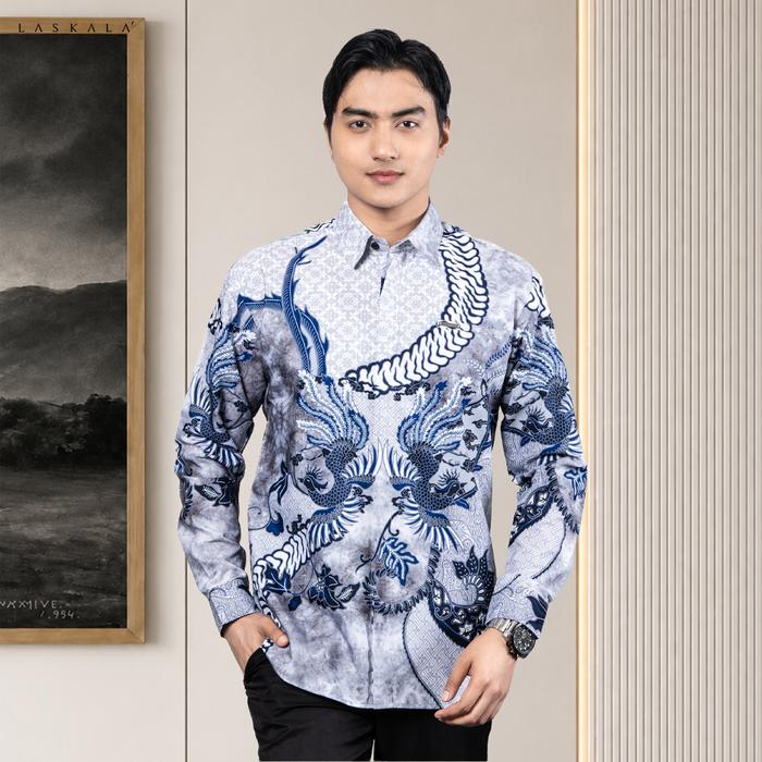 Laskala Batik Premium Lokananta Kemeja Batik Pria Slimfit Lengan Panjang