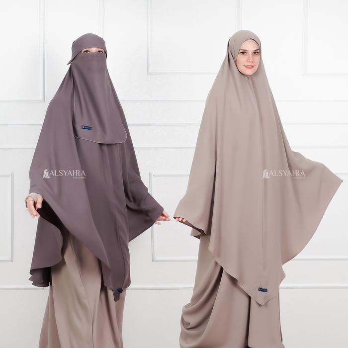 Alsyahra Exclusive Jilbab Set Khimar Shofa Haramain Niqab Poni Soft Crown Hijab Panjang Premium Keru