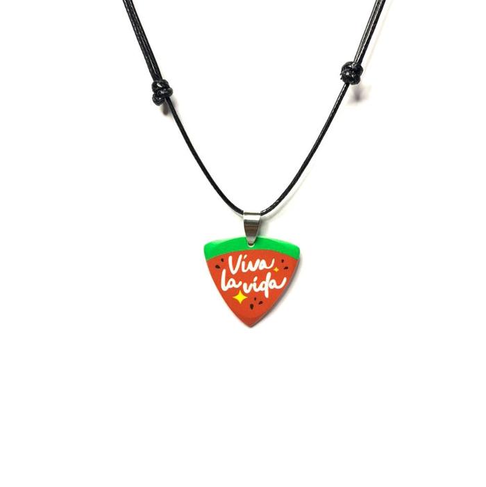 kalung pick gitar triangle/guitar pick triangle necklace aksesoris kalung (TWINKLING WATERMELON VIVA