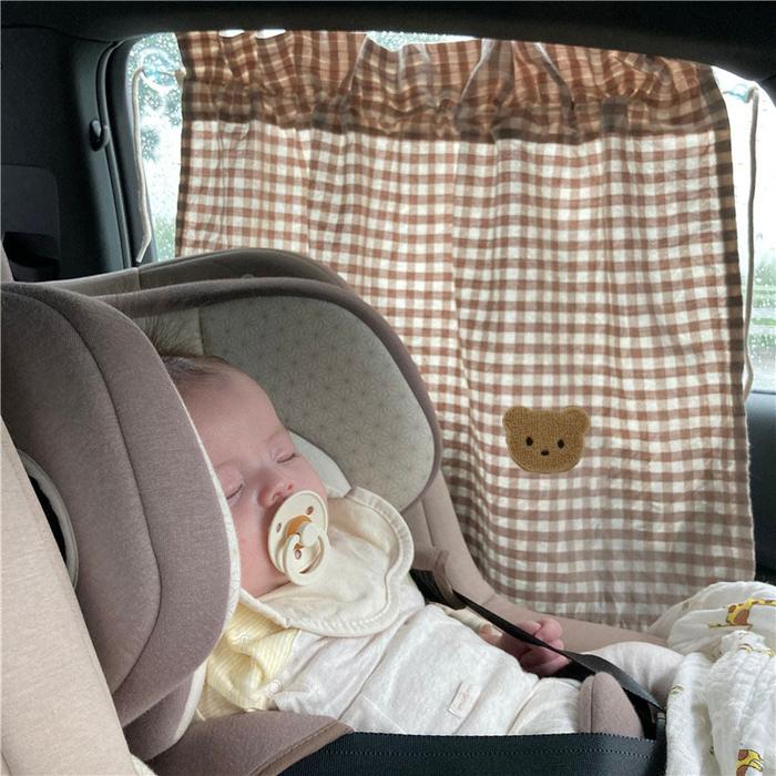 Little Latella Tirai Kaca Mobil Motif Bear Gorden PortableGorden Mobil Anti UV Gorden Kaca Mobil K
