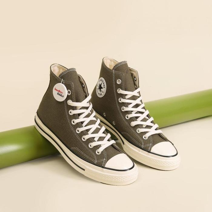 Sepatu Sneakers Converse High All Star Chuck Taylor 70s Green Army Field Surplus 100% Original Globa