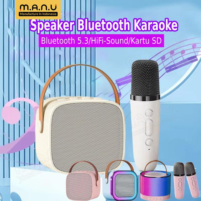 【COD】Speaker Mini Bluetooth 2 mic 1 Karaoke /Speaker Bluetooth With Microphone /Mini Full Bass Porta