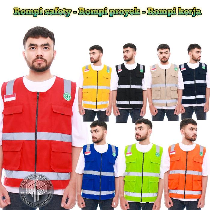 Rompi safety kerja - rompi safety - Rompi kerja safety - rompi costum kerja safety