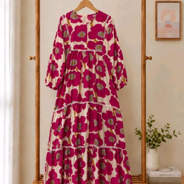 GAMIS RENDA Ld 120 Pb 135 Rayon premium Busui friendly Model mayung Slime menyesuaikan badan untuk i