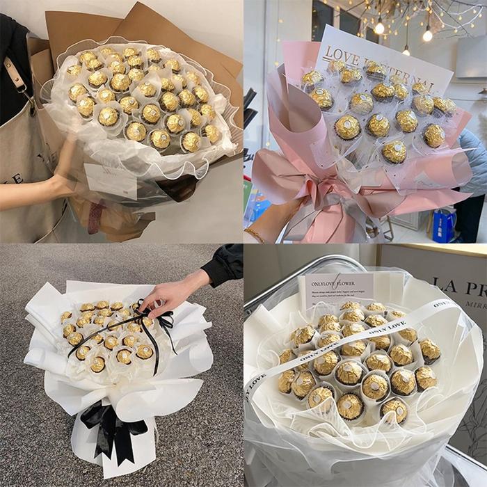 100Pcs Box Ferrero Rocher Box Coklat ferrero Rocher Bouquet Valentine / Box Ferrero Rocher / Bola Ak
