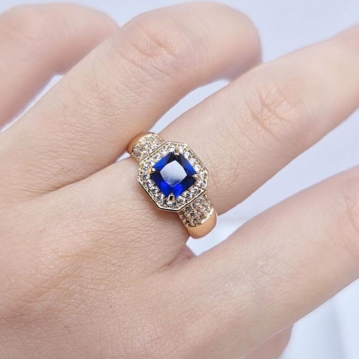 Cincin Wanita Xuping Premium Permata Biru – Elegan & Mewah