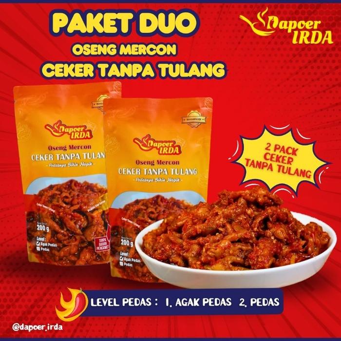 Dapoer Irda Paket Duo Oseng Mercon Ceker Tanpa Tulang