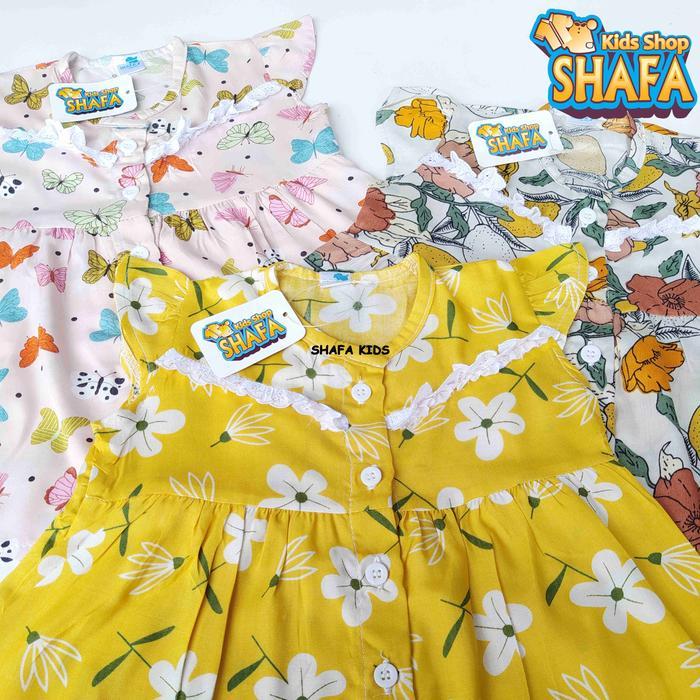 Shafa Kids Dress Rayon Pakaian Anak Bayi Perempuan Usia Newborn - 18 Bulan Loly Dres 3 Pasti Ori