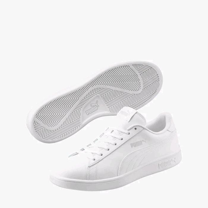 Sepatu Puma Puma Puma Smash V2 L Unisex Sneaker Shoes - White PMA365215-07 100% Original