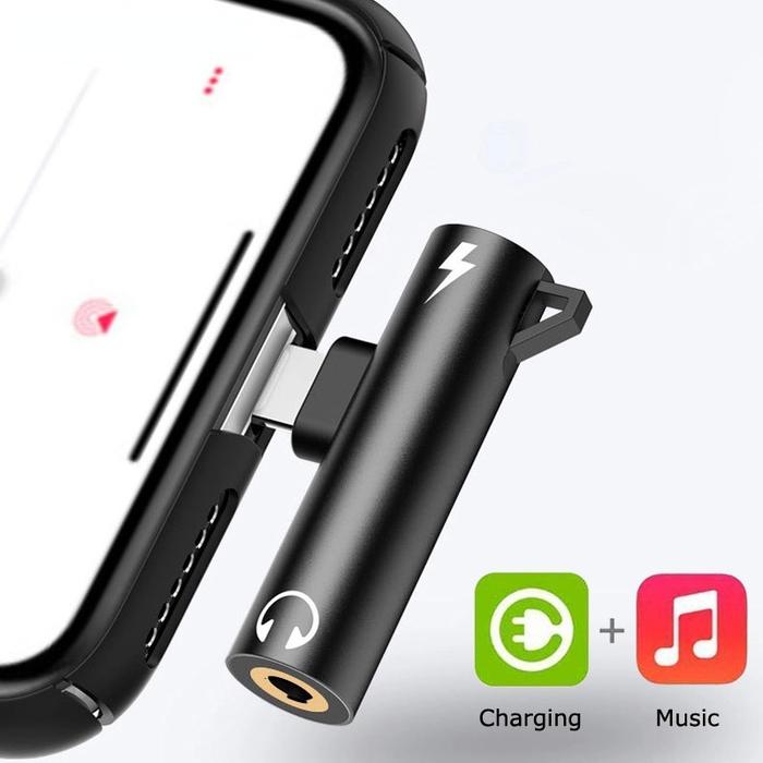 2 IN 1 Audio Headphone Charging Dual Adapter Splitter For iPhone XR